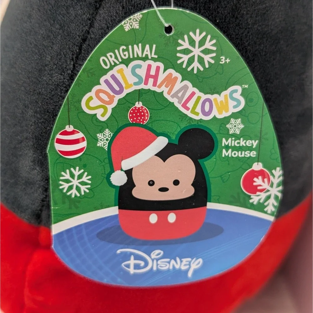 Disney Squishmallows Mickey Mouse Holiday Christmas Plush 2022 New w/Tags